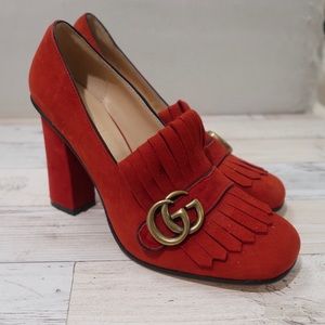 Gucci Suede Heel (Red)